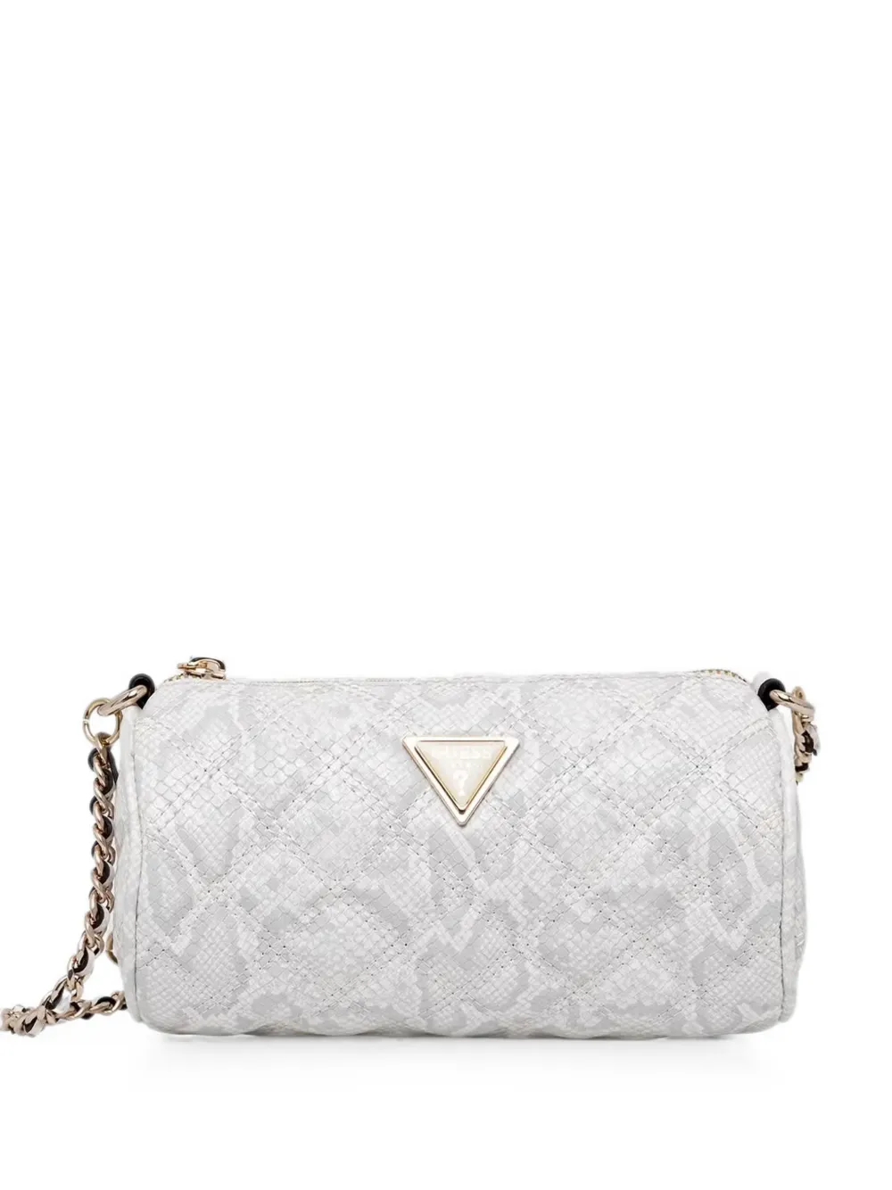 GUESS USA Giully snakeskin-effect quilted cross body bag - Bianco