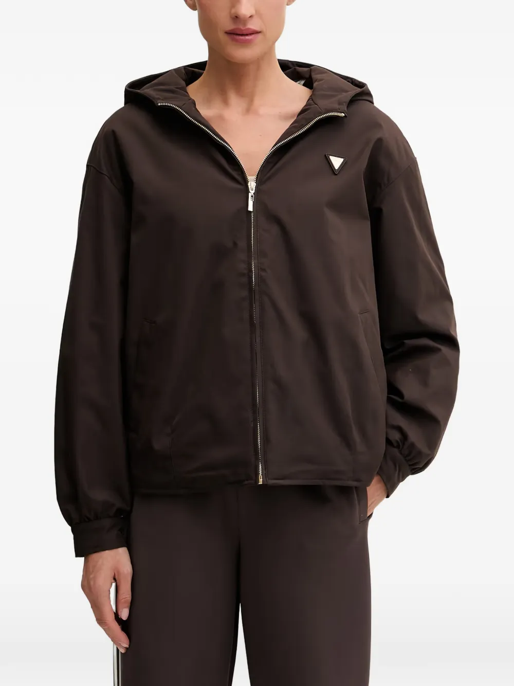 GUESS USA logo-plaque hooded jacket Bruin