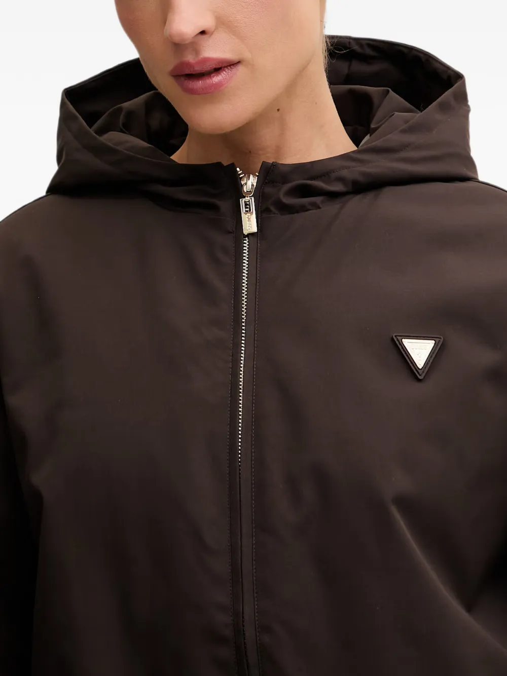 GUESS USA logo-plaque hooded jacket Bruin