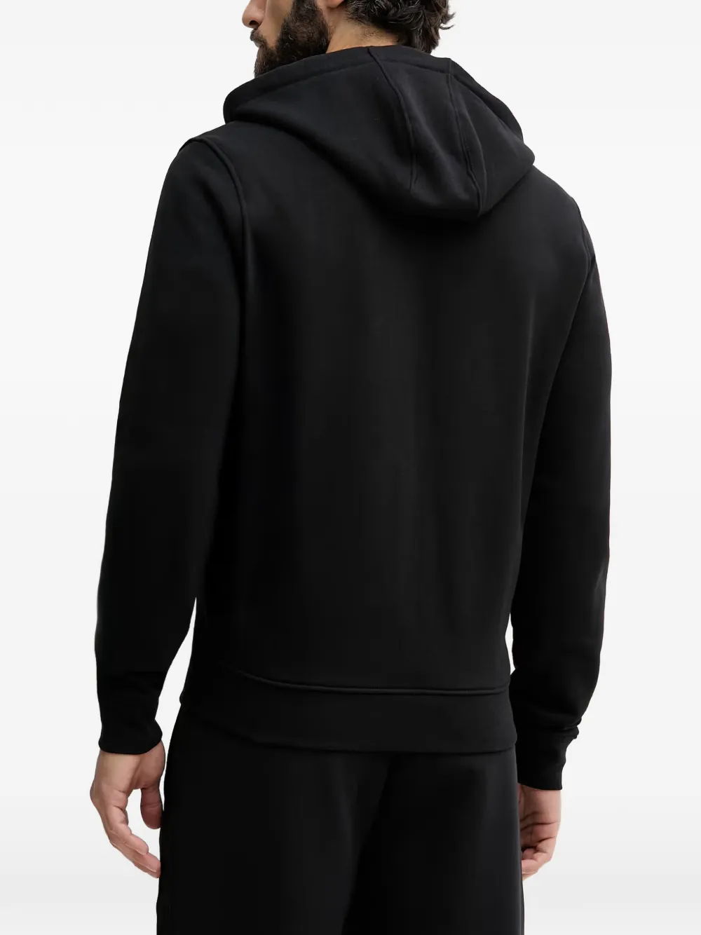 GUESS USA logo-embroidered zip-up hoodie Zwart