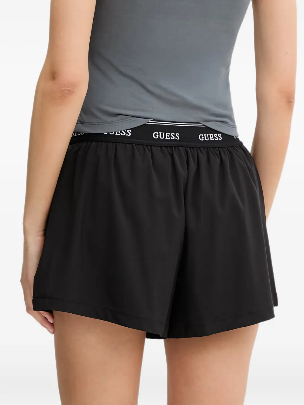 GUESS USA Shorts met logoband Zwart
