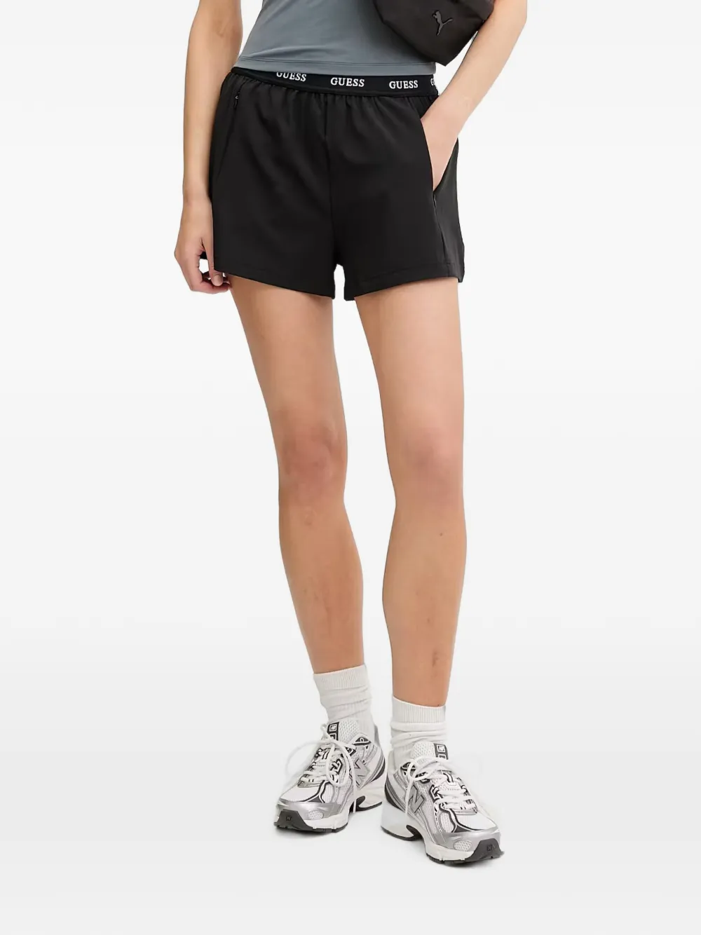 GUESS USA logo-waistband shorts - Nero