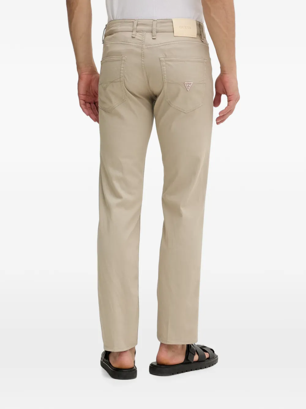 GUESS USA Angels broek met vijf zakken en logo-patch Beige