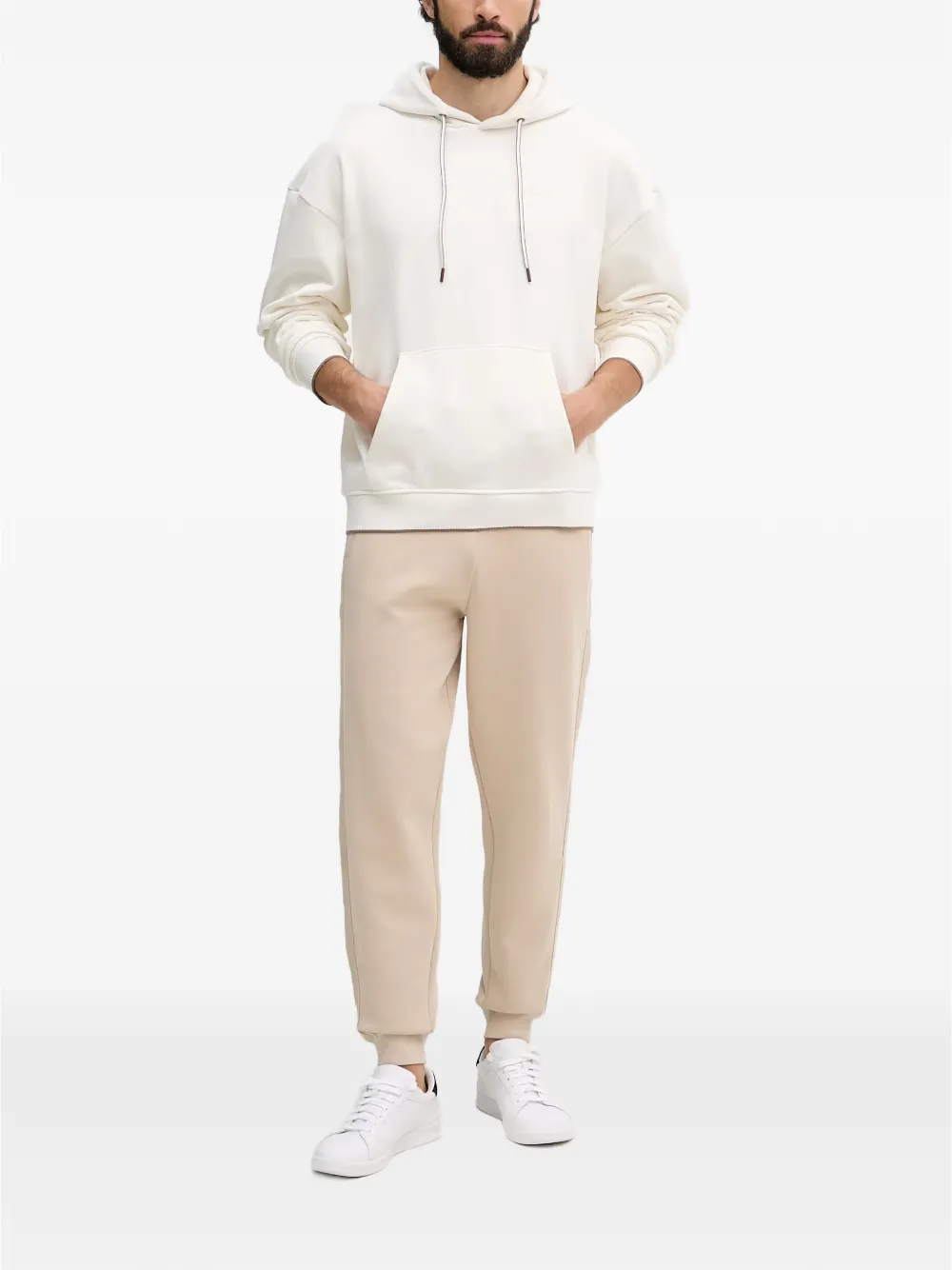 GUESS USA Hoodie met geborduurd logo Beige