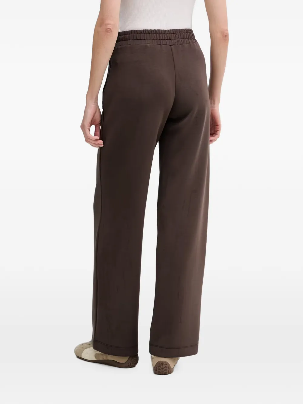 GUESS USA Olympe uitlopende broek met logo-plakkaat Bruin