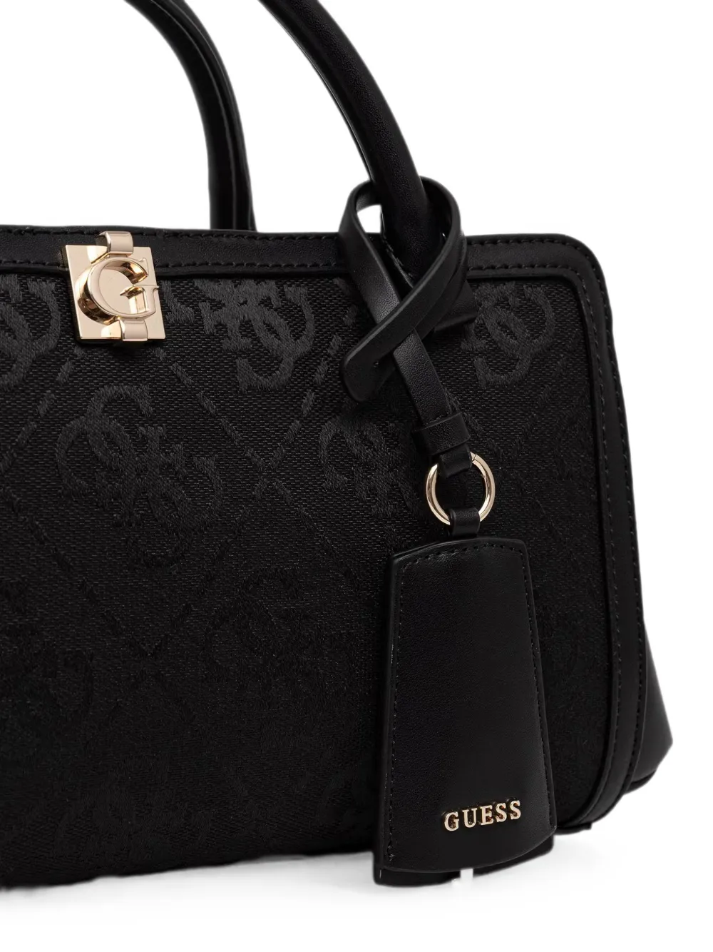 GUESS USA Audrey schoudertas met monogram-patroon en logo-plakkaat Zwart