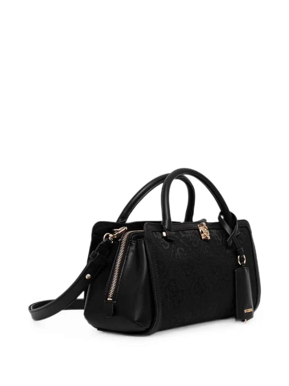 GUESS USA Audrey schoudertas met monogram-patroon en logo-plakkaat Zwart