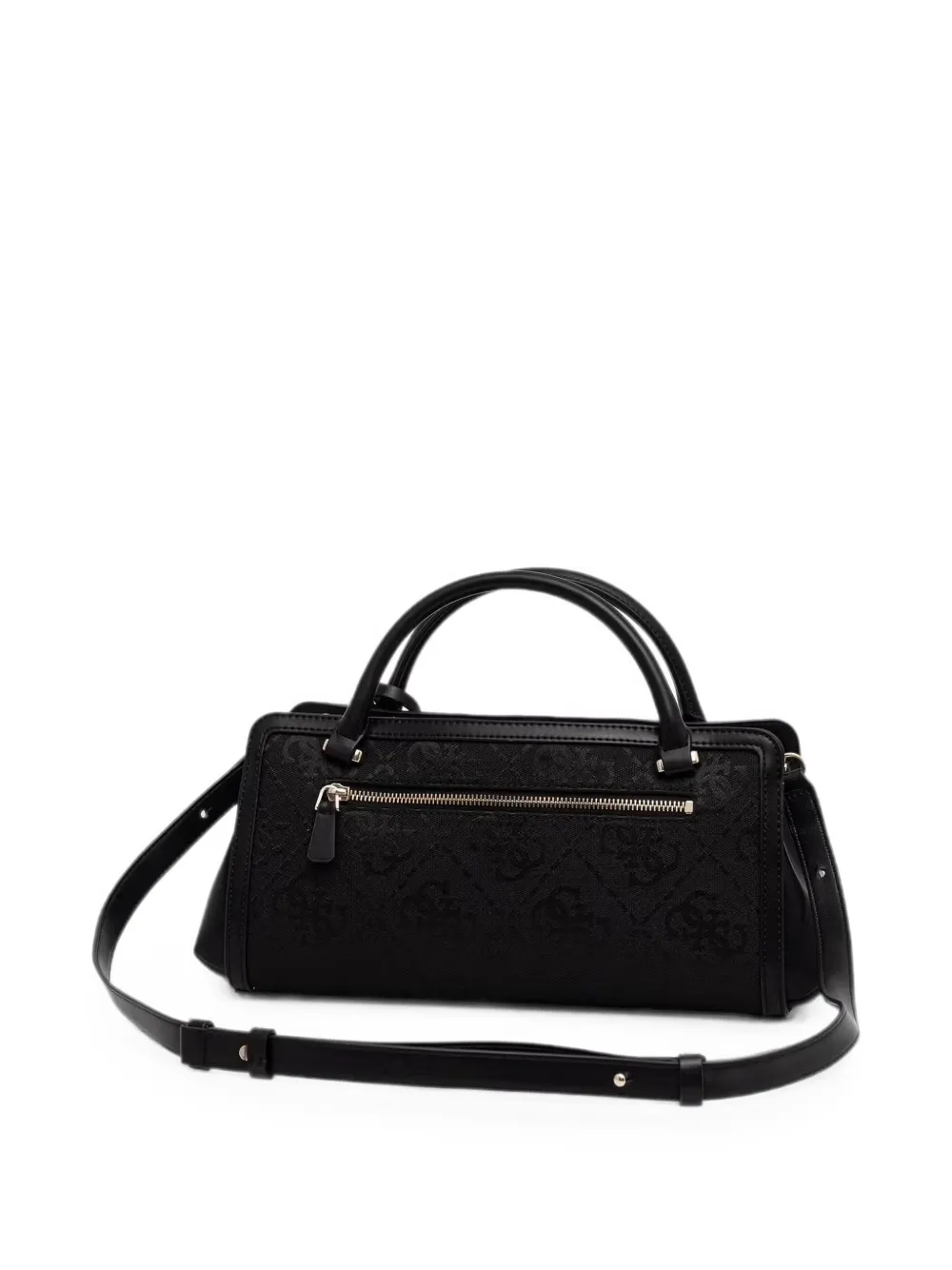 GUESS USA Audrey schoudertas met monogram-patroon en logo-plakkaat Zwart
