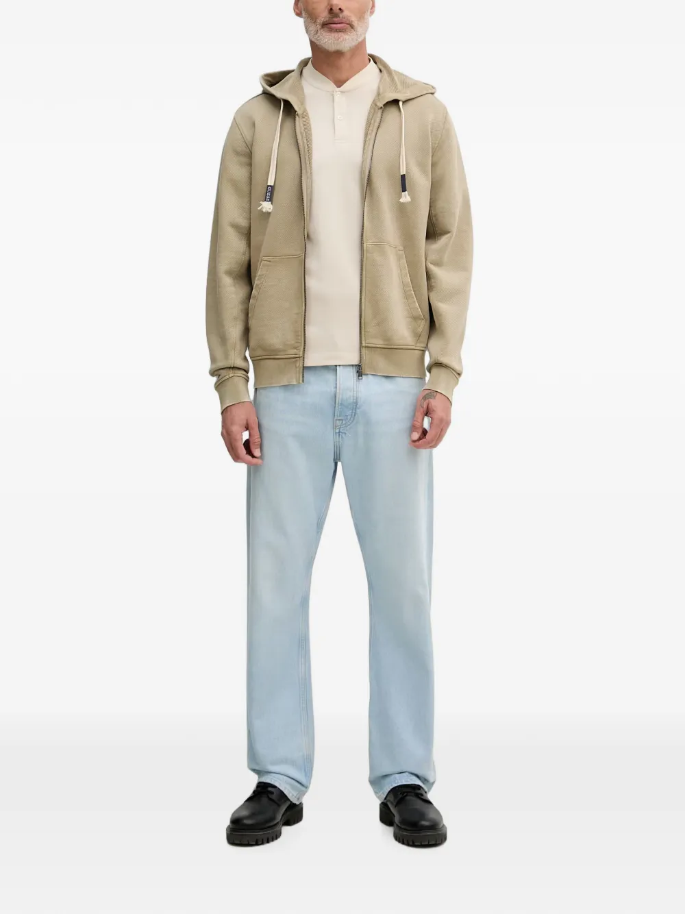 GUESS USA Imapct hoodie met trekkoord en rits Beige