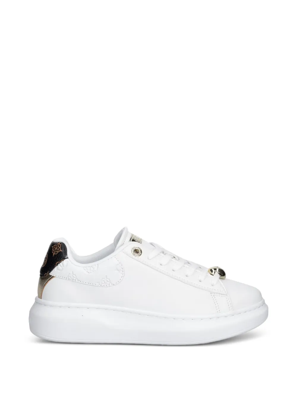 GUESS USA Fireup genuine leather sneakers - Bianco