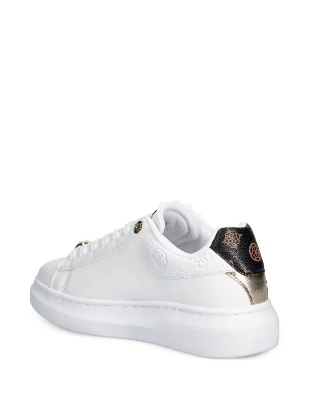 GUESS USA Fireup genuine leather sneakers Wit