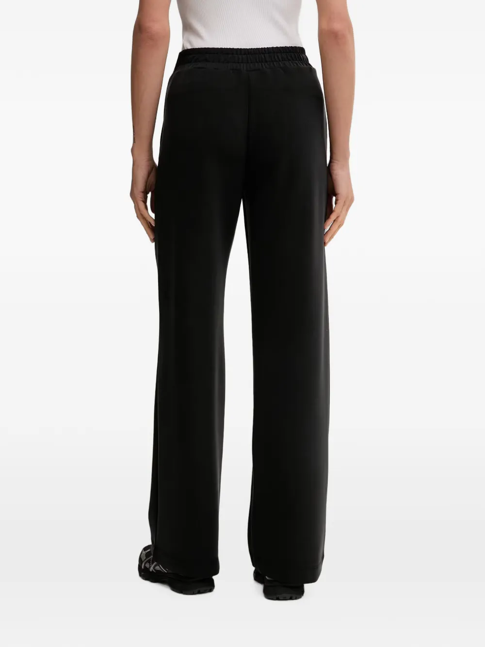 GUESS USA logo-plaque wide-leg track pants Zwart