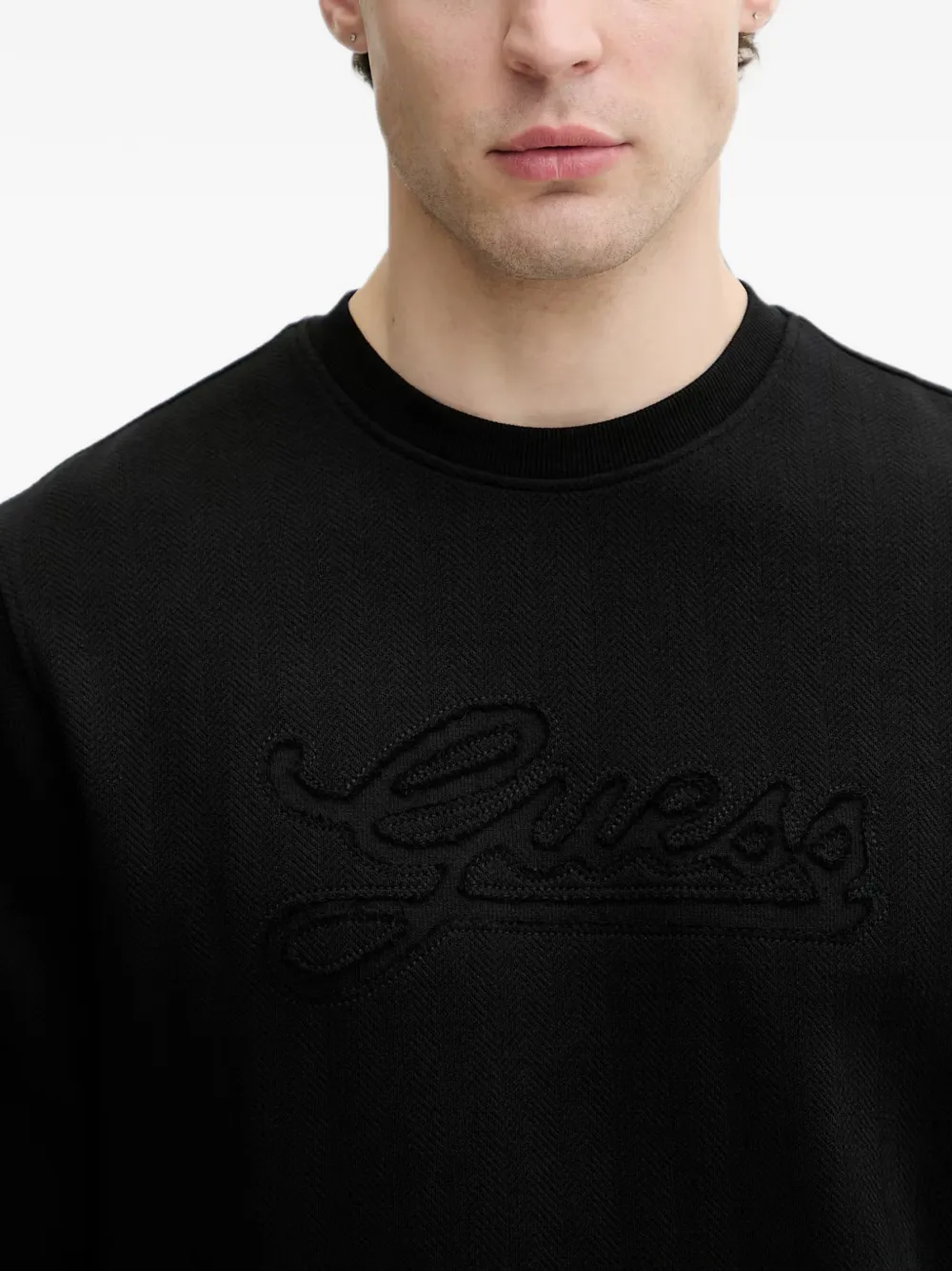 GUESS USA Sweater met geborduurd logo Zwart