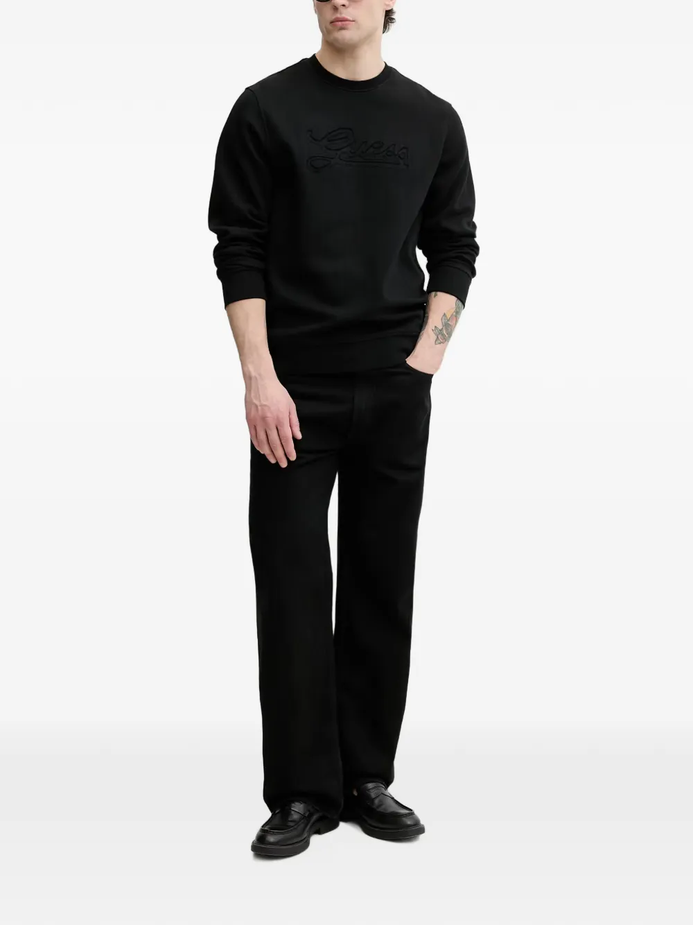 GUESS USA Sweater met geborduurd logo Zwart