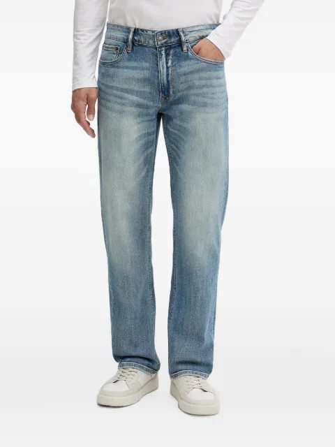GUESS USA faded logo-patch jeans
