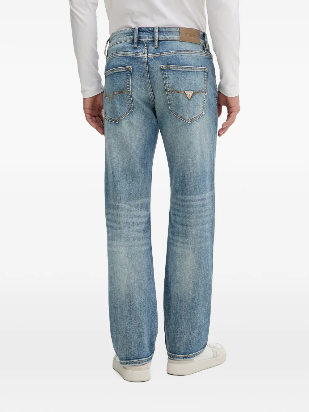 GUESS USA Jeans met logo-patch en vervaagd effect Blauw