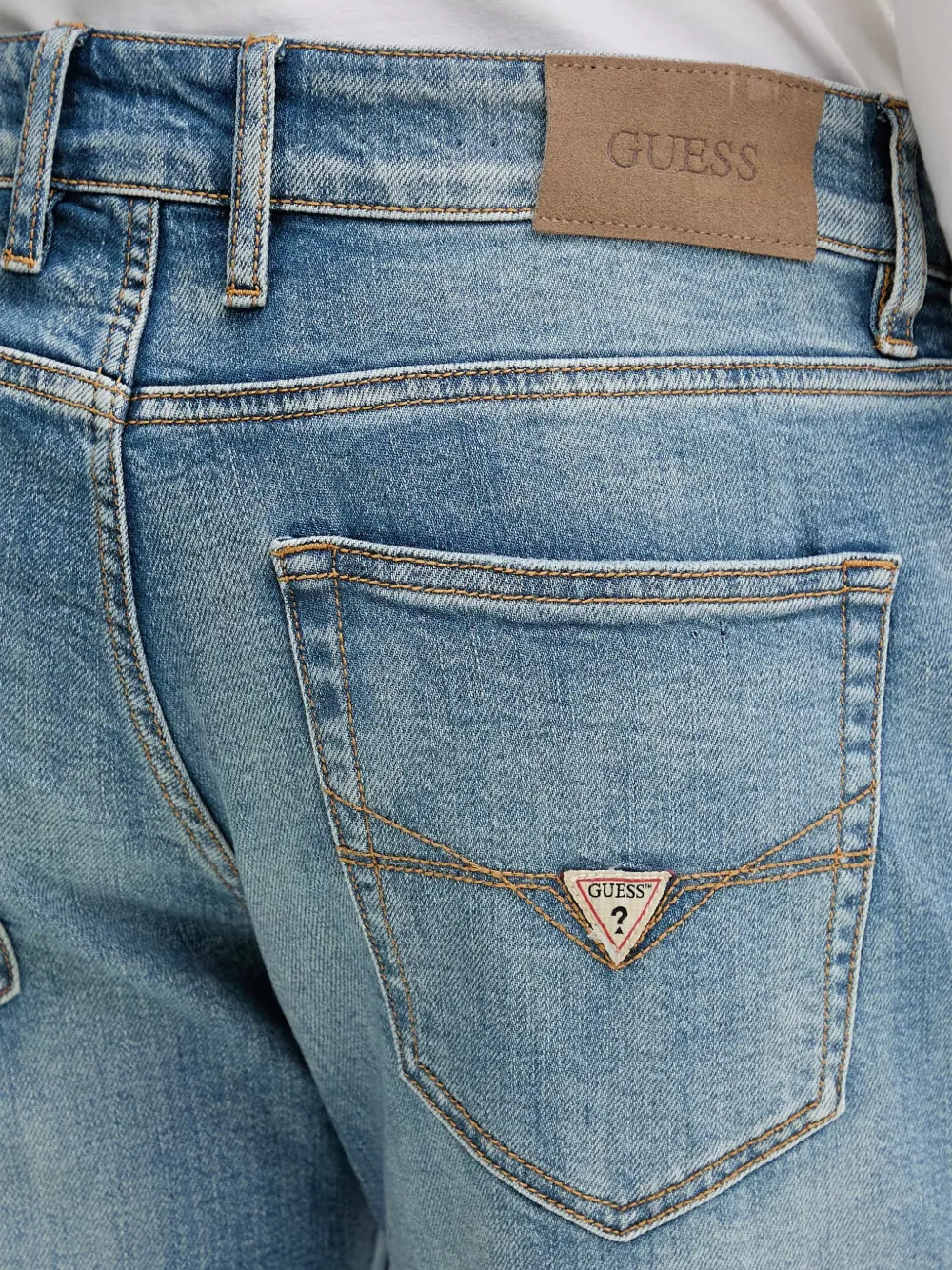 GUESS USA Jeans met logo-patch en vervaagd effect Blauw