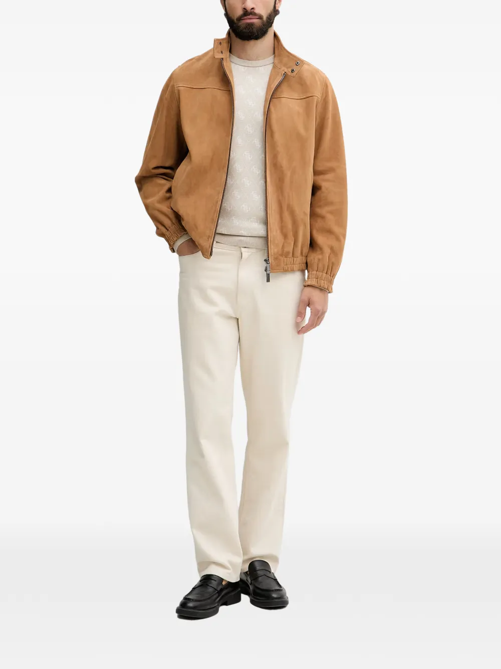 GUESS USA logo-jacquard sweater Beige