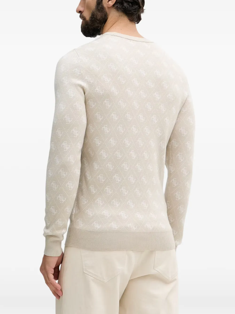 GUESS USA logo-jacquard sweater Beige