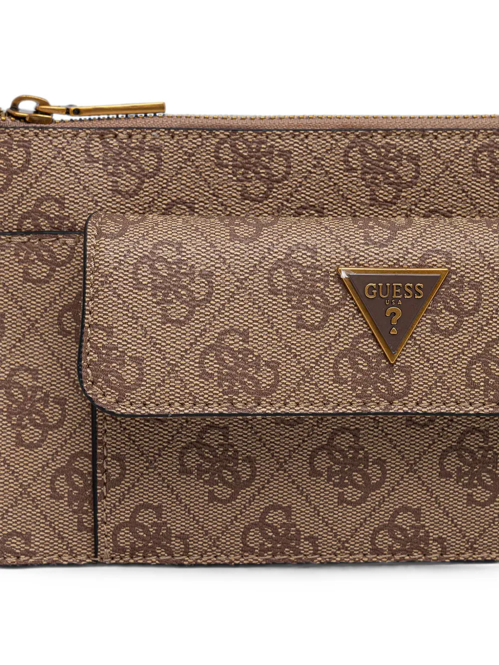 GUESS USA Heuptas met logo-plakkaat en monogram-print Bruin