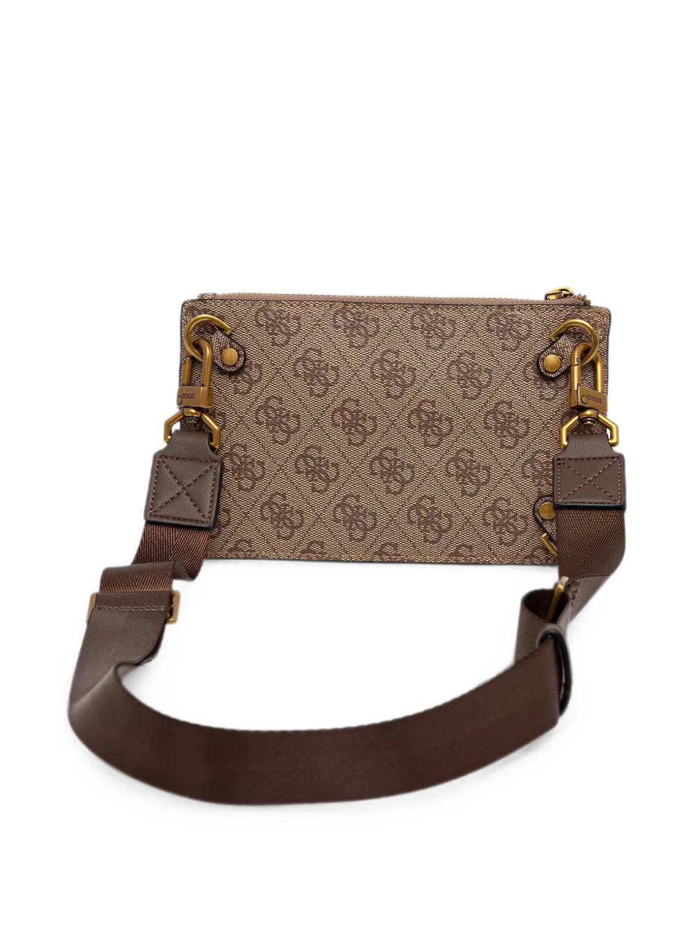 GUESS USA Heuptas met logo-plakkaat en monogram-print Bruin