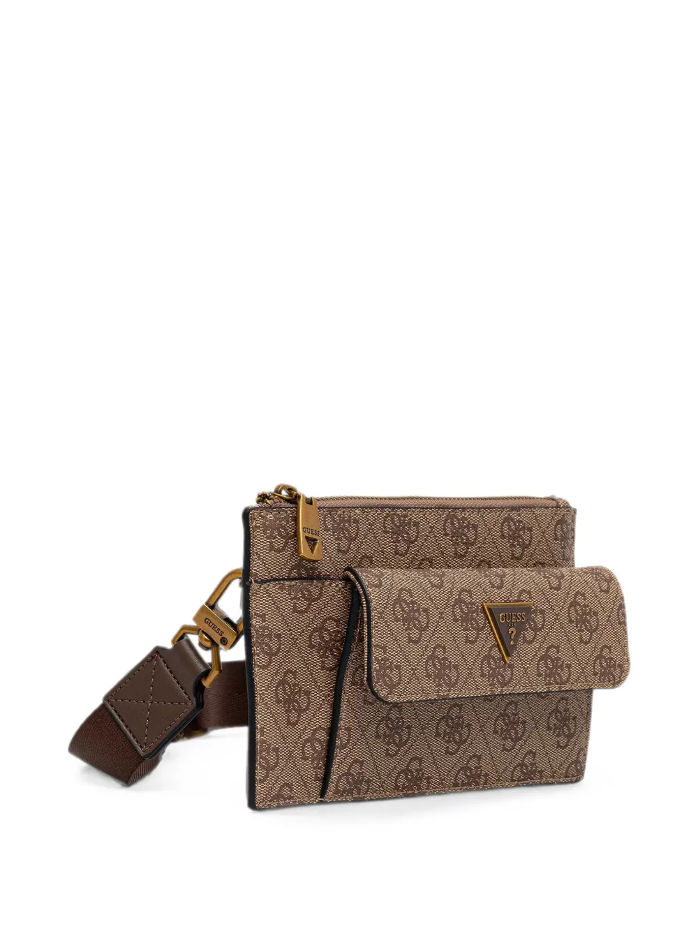 GUESS USA Heuptas met logo-plakkaat en monogram-print Bruin