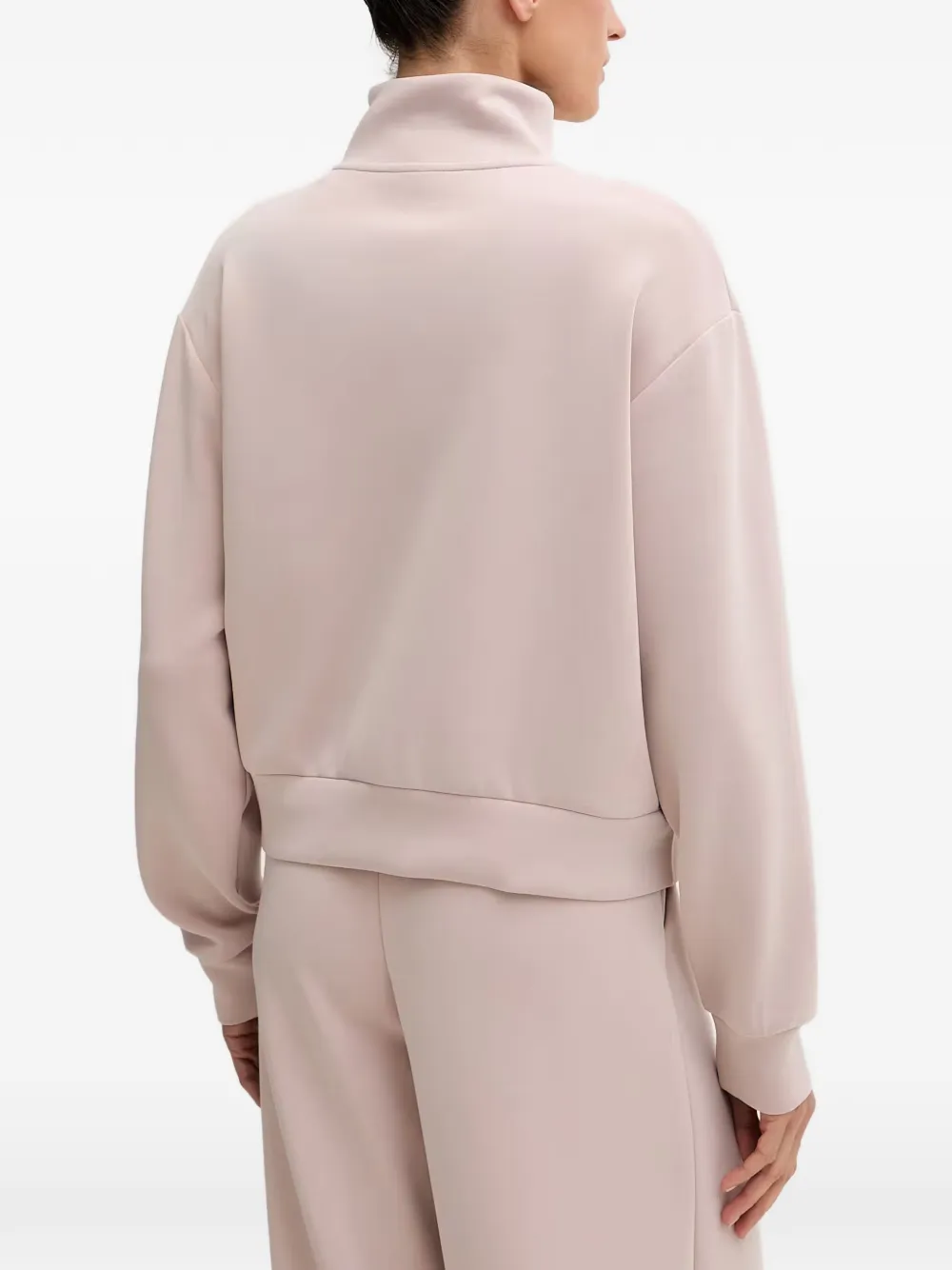 GUESS USA Sweater met logo-plakkaat en rits Beige