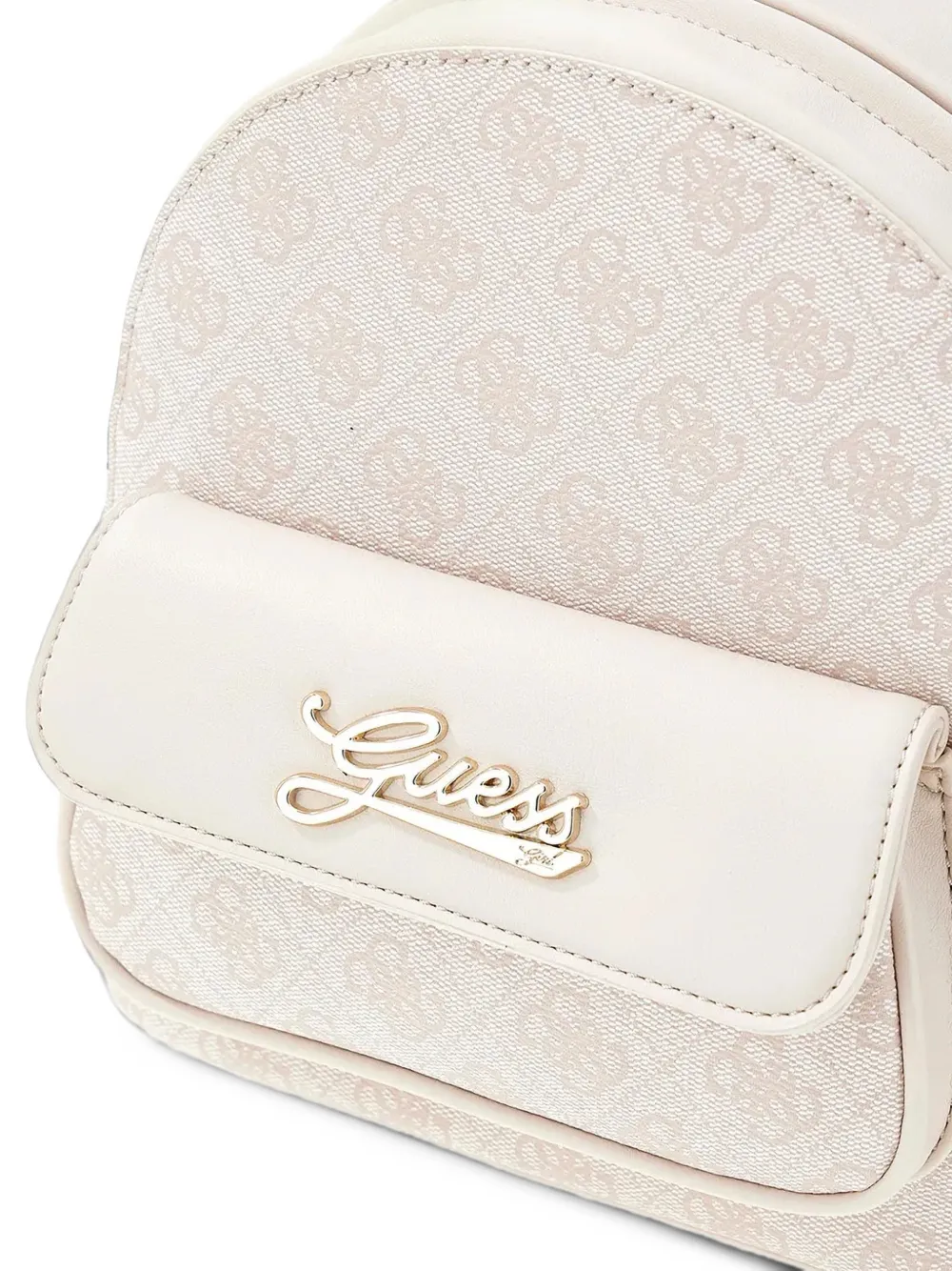 guess kids logo-plaque backpack Beige