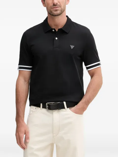GUESS USA logo-patch cotton polo shirt