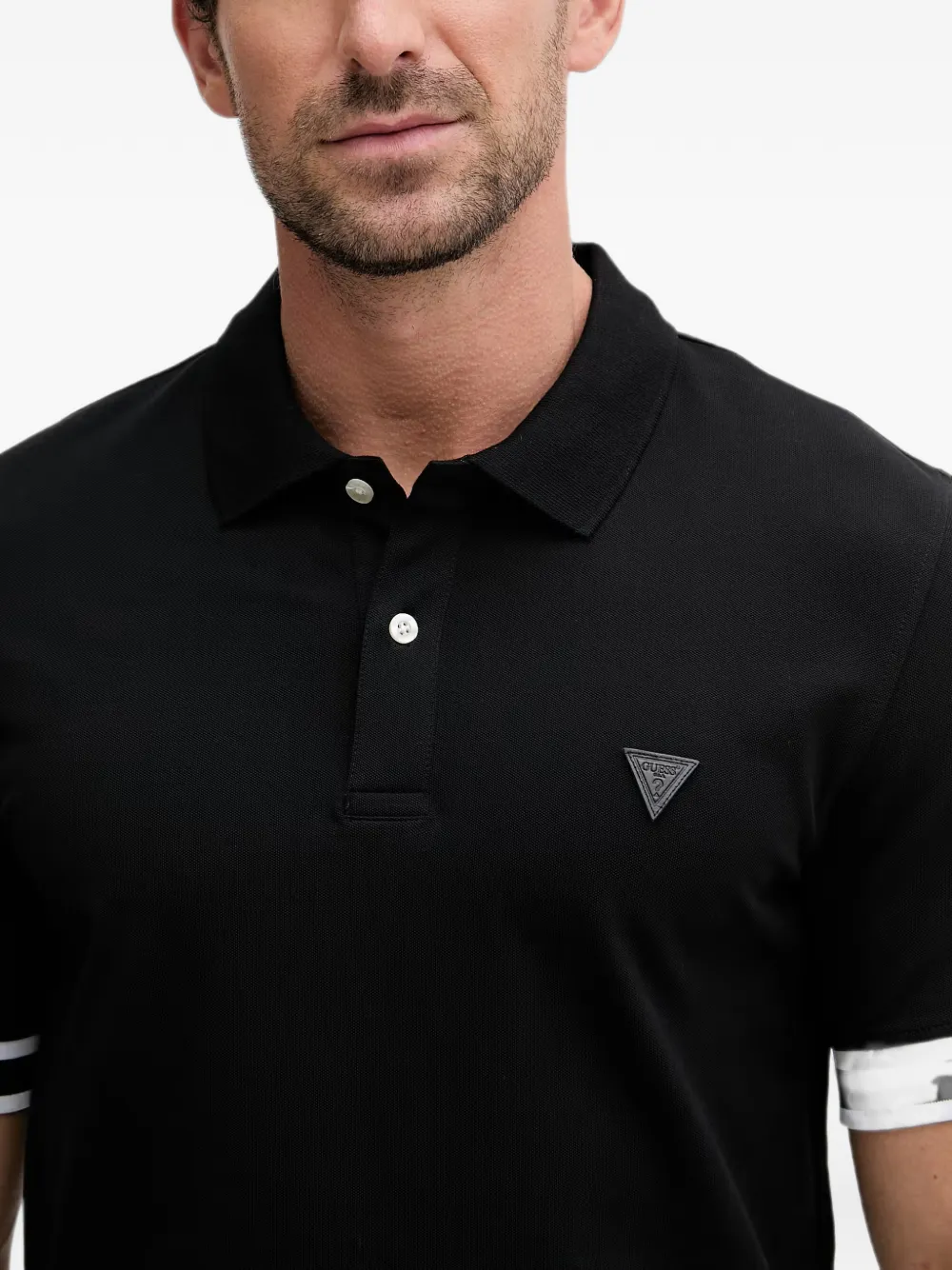 GUESS USA Poloshirt met logopatch Zwart
