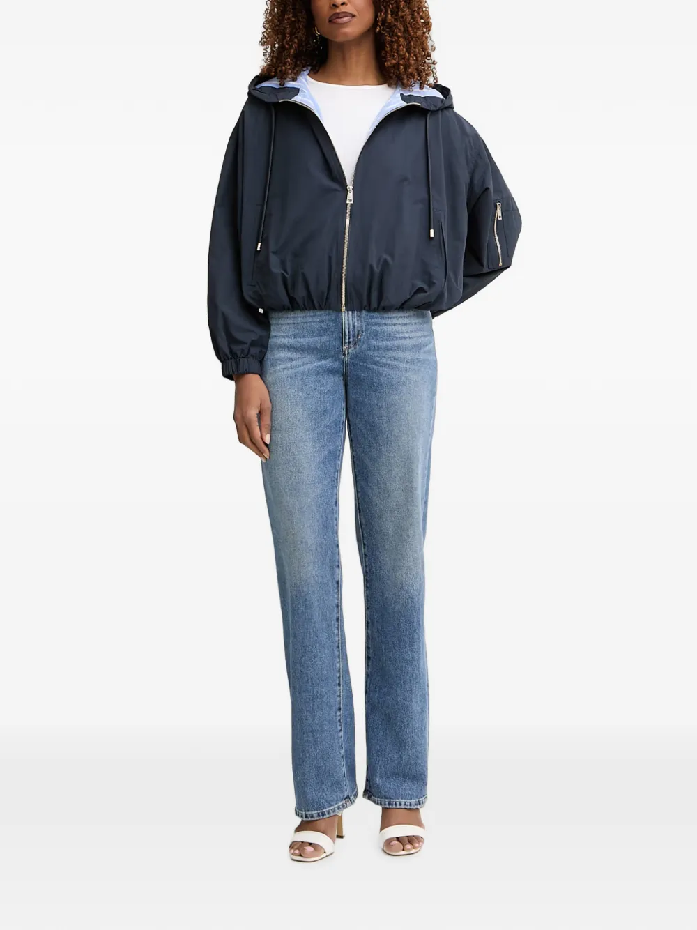 GUESS USA Gaia denim jeans met rechte pijpen en logo-patch Blauw