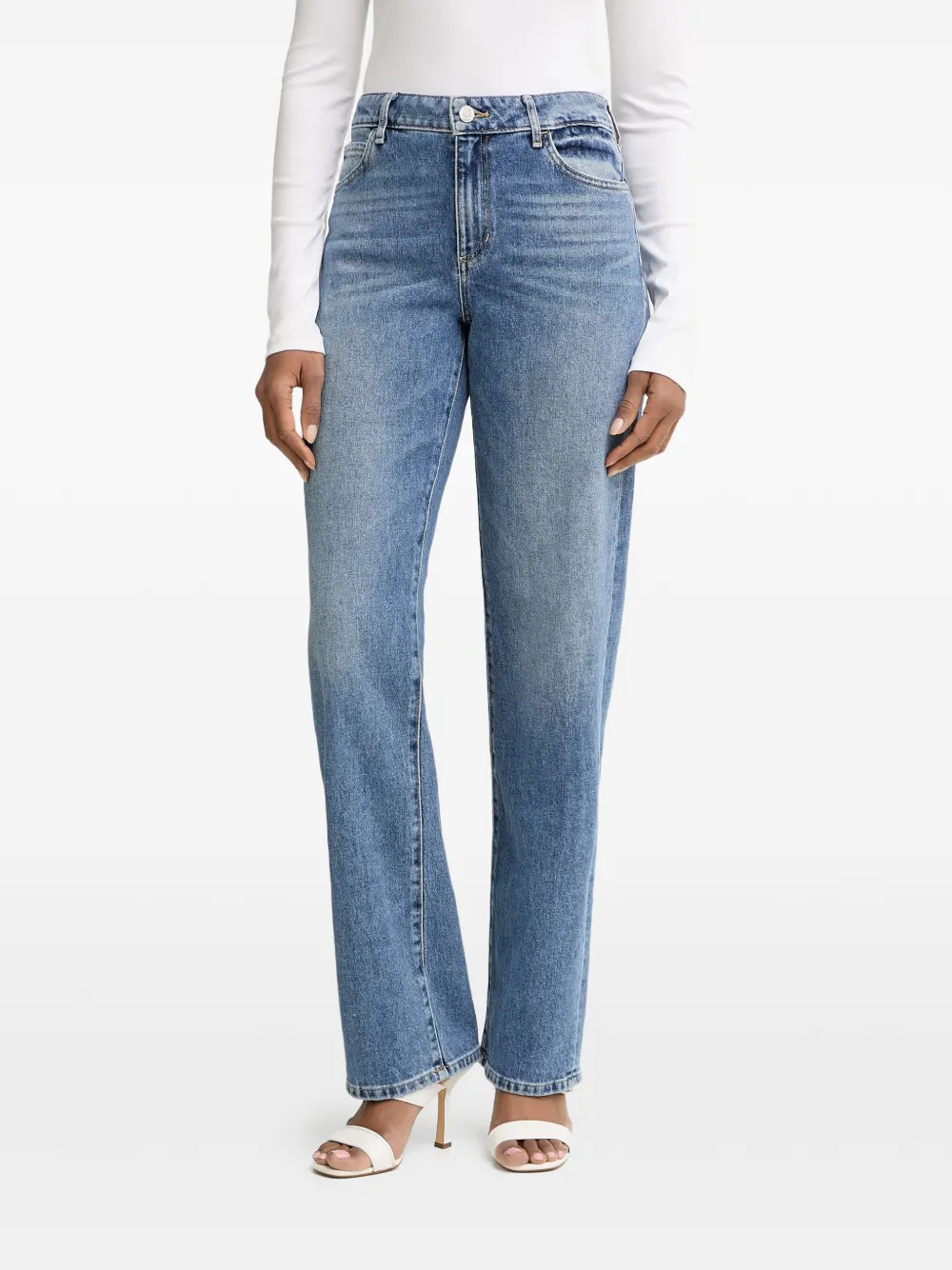 GUESS USA Jeans dritti Gaia con applicazione logo - Blu