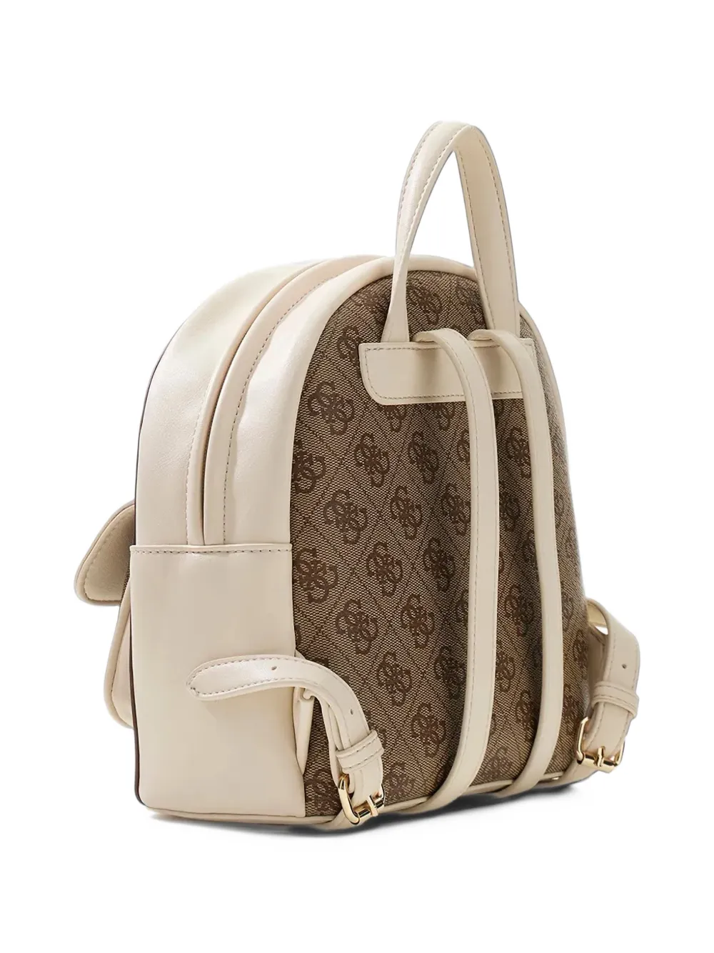 guess kids Monogram-print logo-plaque backpack Beige