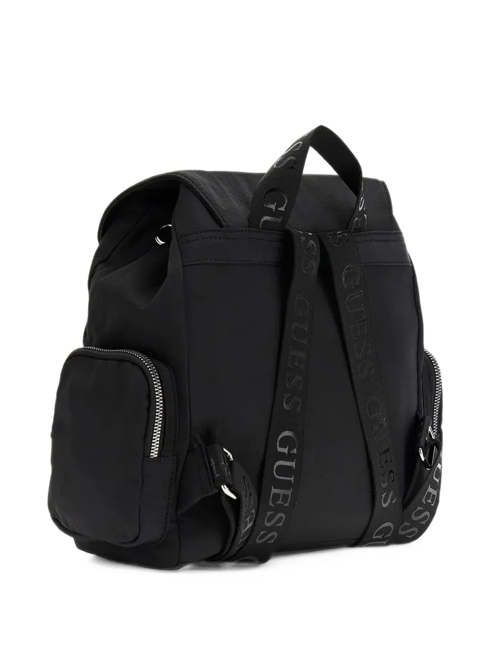 guess kids logo-strap buckle-fastening backpack Zwart