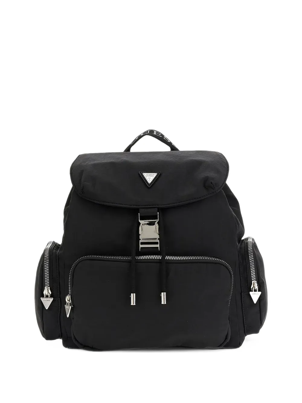 Guess kids logo-strap buckle-fastening backpack Zwart