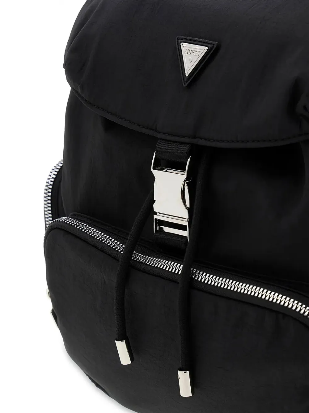 guess kids logo-strap buckle-fastening backpack Zwart