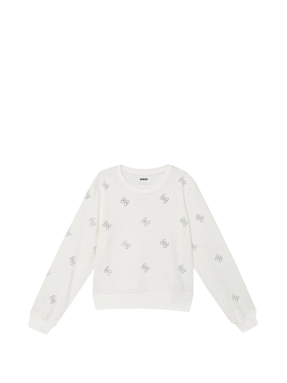 guess kids rhinestone-logo sweatshirt - Bianco