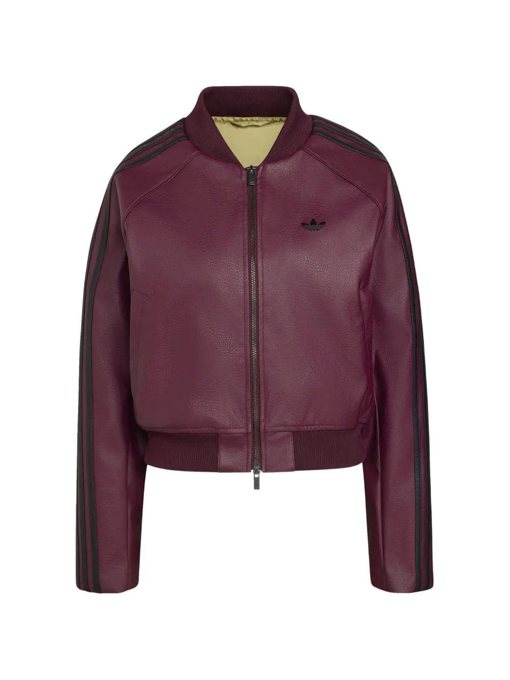 adidas logo-embroidered stripe-detail bomber jacket - Viola