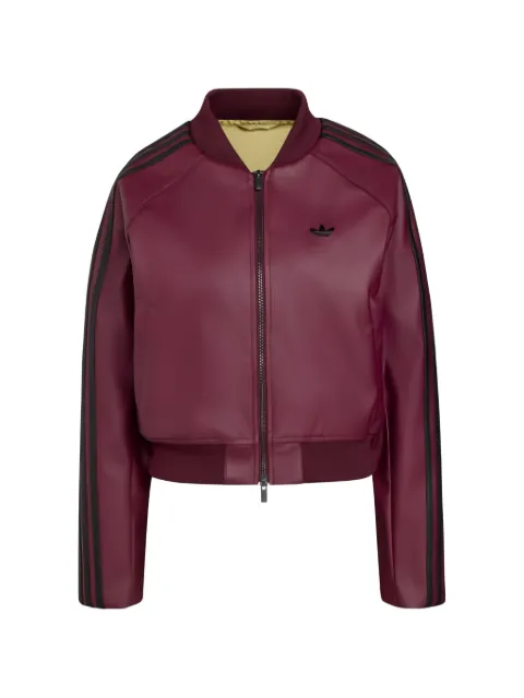 adidas logo-embroidered stripe-detail bomber jacket