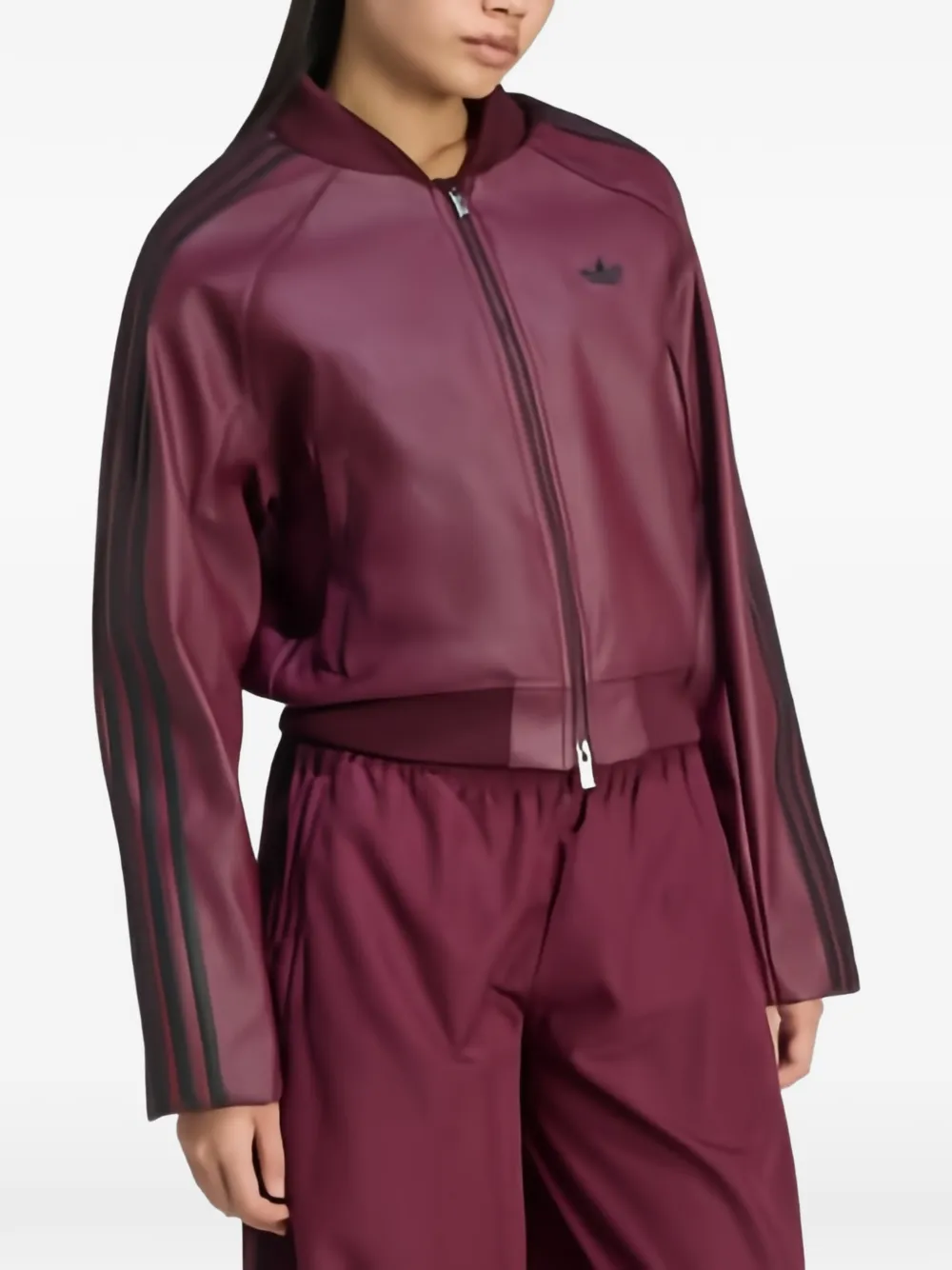 adidas Bomberjack met geborduurd logo en streep Paars