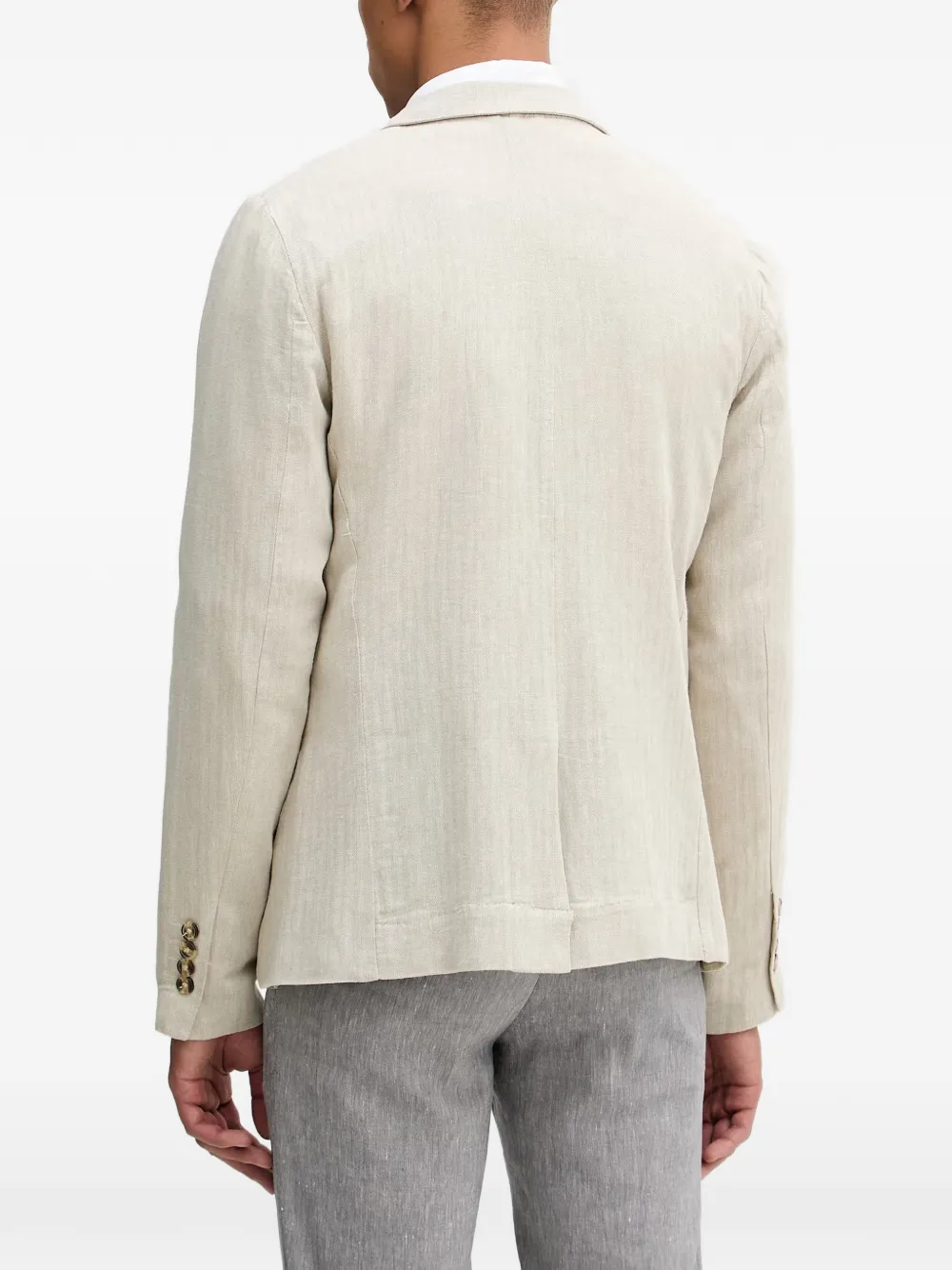 Lindbergh Blazer met visgraatpatroonn Beige