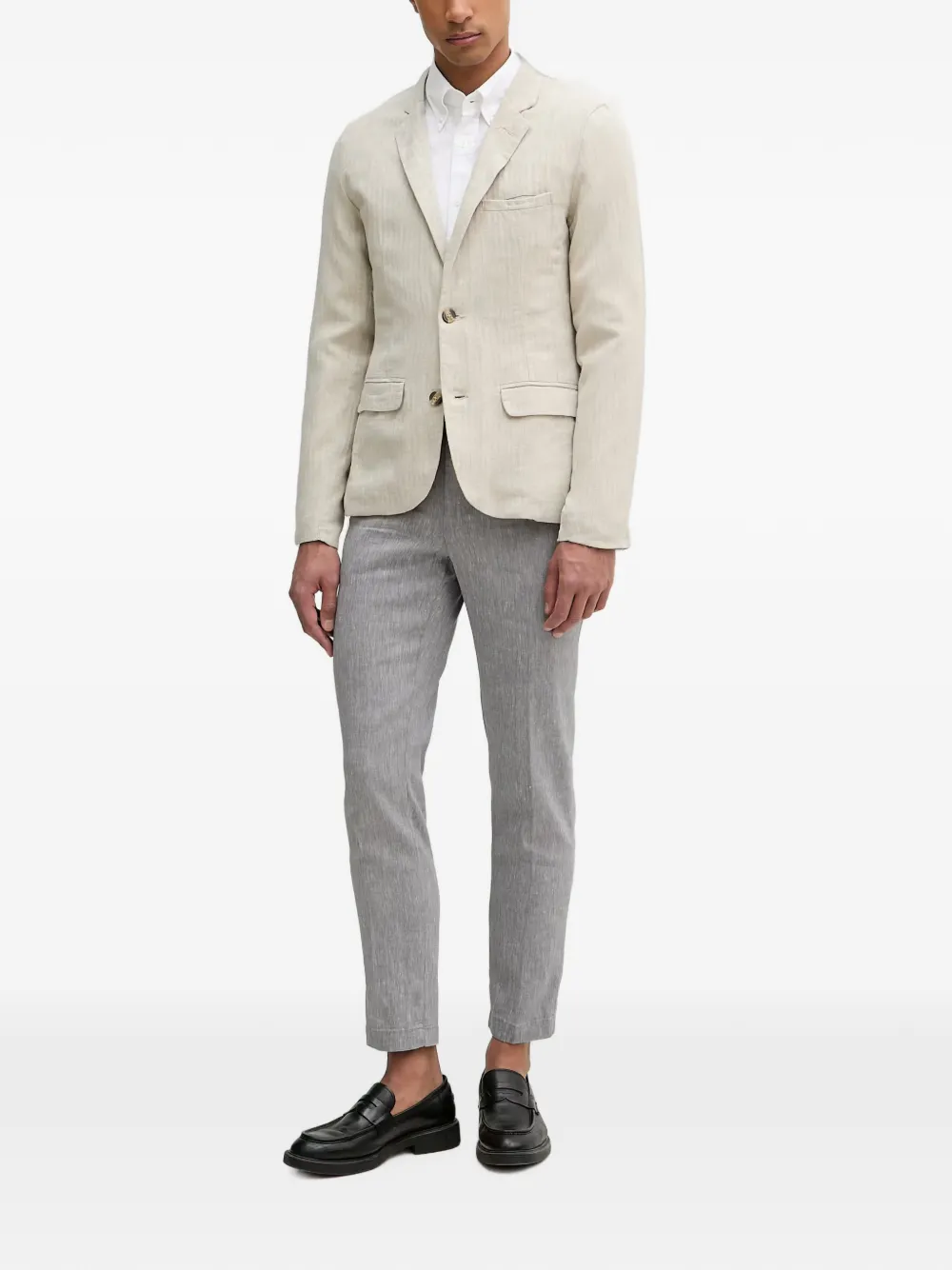Lindbergh Blazer met visgraatpatroonn Beige