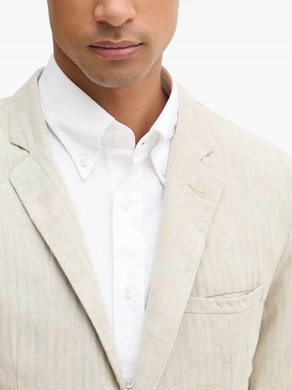 Lindbergh Blazer met visgraatpatroonn Beige