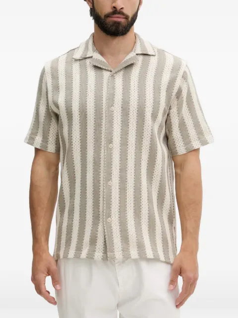 Lindbergh vertical-stripe short-sleeve shirt
