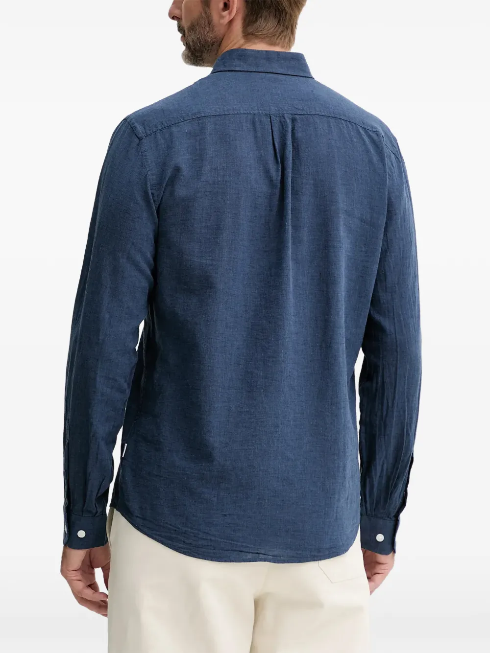 Lindbergh Button-down linnen overhemd Blauw