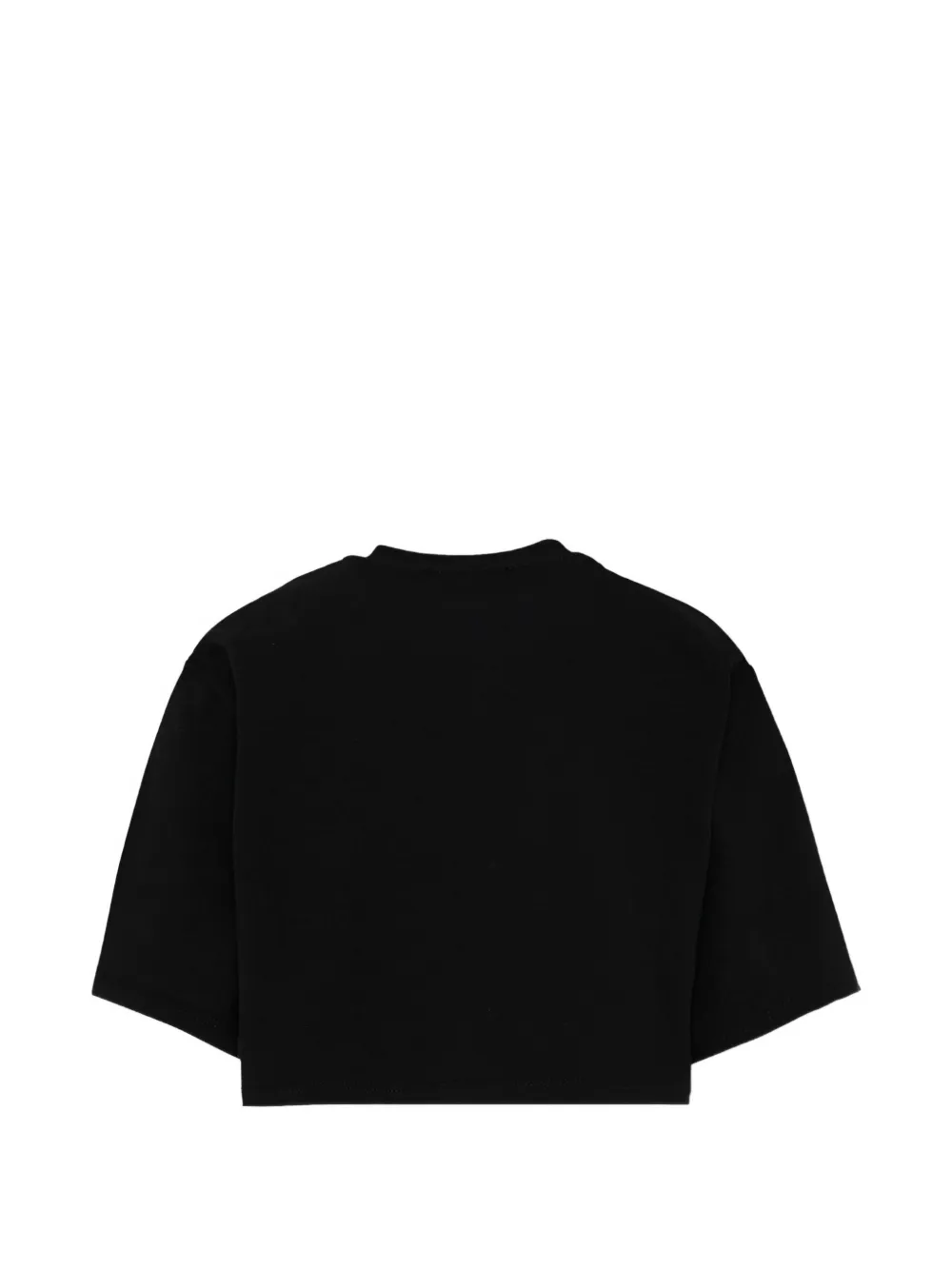 Balmain Kids Cropped T-shirt met ronde hals Zwart