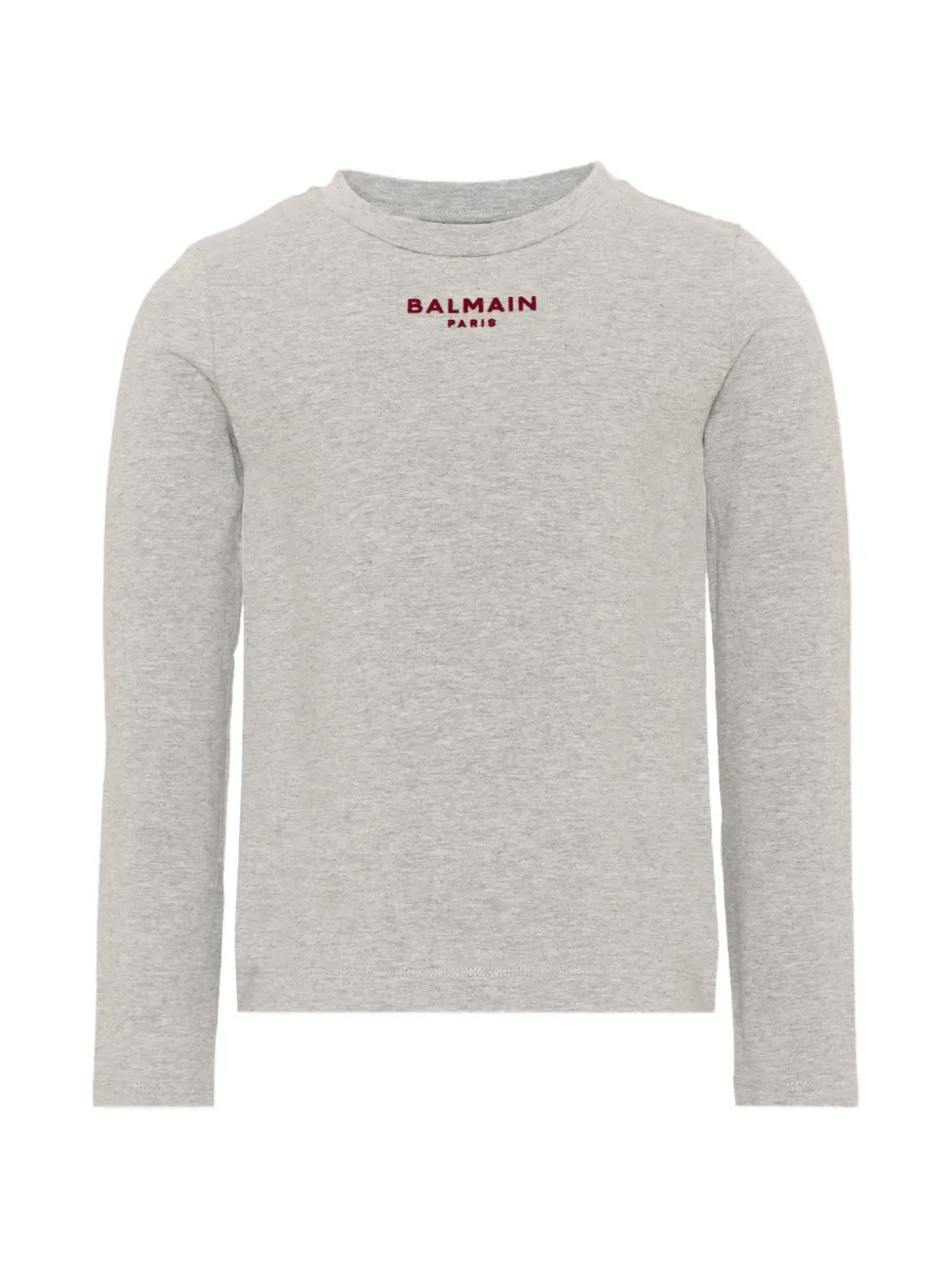 Balmain Kids logo-print long-sleeve T-shirt - Grau