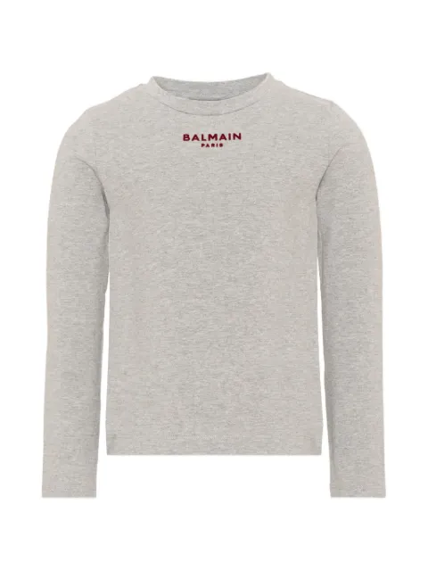 Balmain Kids logo-print long-sleeve T-shirt