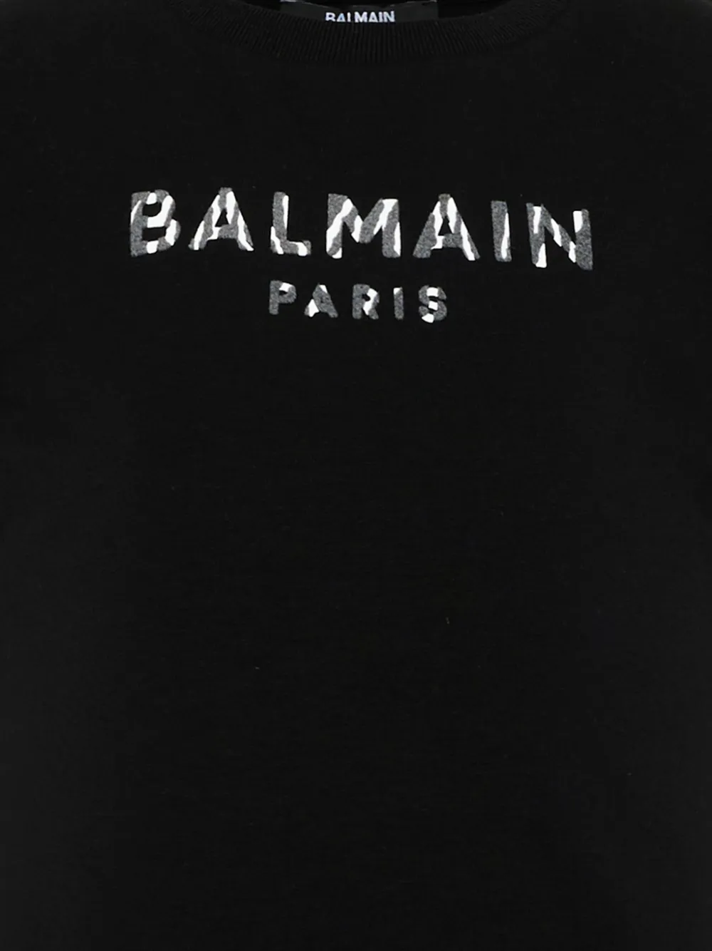 Balmain Kids T-shirt met logoprint Zwart