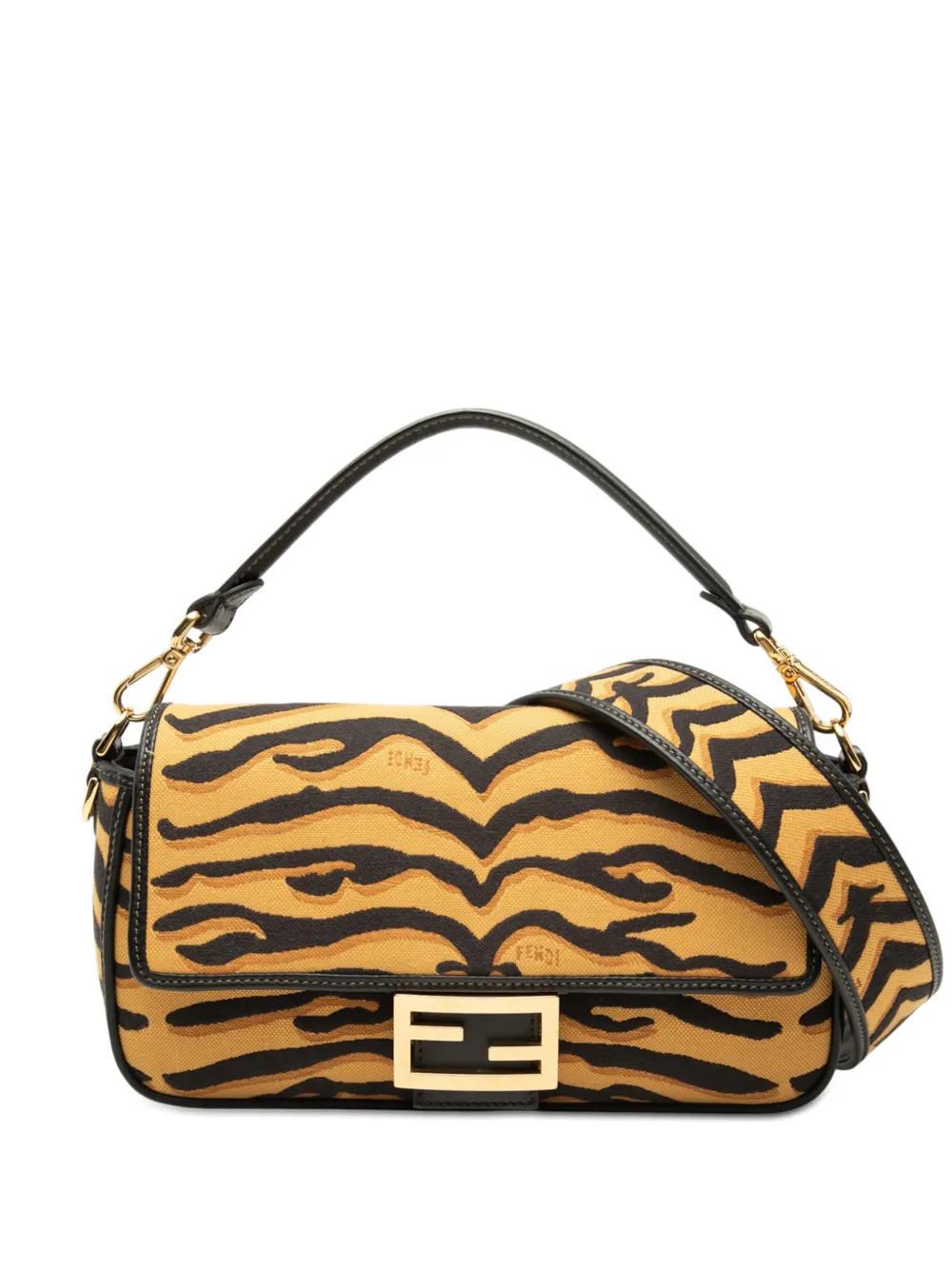 Fendi Pre-Owned Borsa a tracolla in tela con motivo tigrato 2000-2010 - Marrone